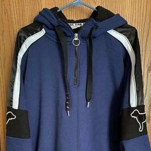 PINK VS 1/4 Zip Big Dog Logo Sherpa Hoodie